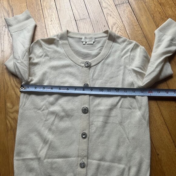 Kate Spade Size S Cream Cashmere Wool Blend Jewel Button Front Cardigan Sweater - Picture 8 of 12